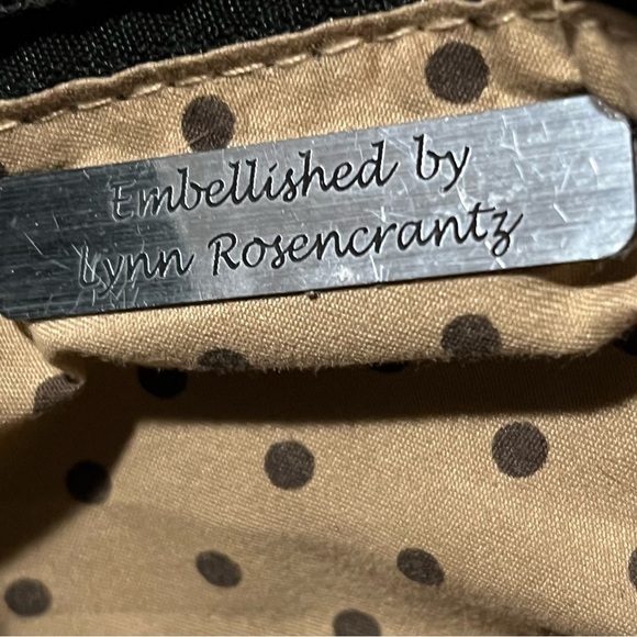 Embellished by Lynn Rosencrantz snake skin embossed large black bag faux leather - Picture 4 of 15